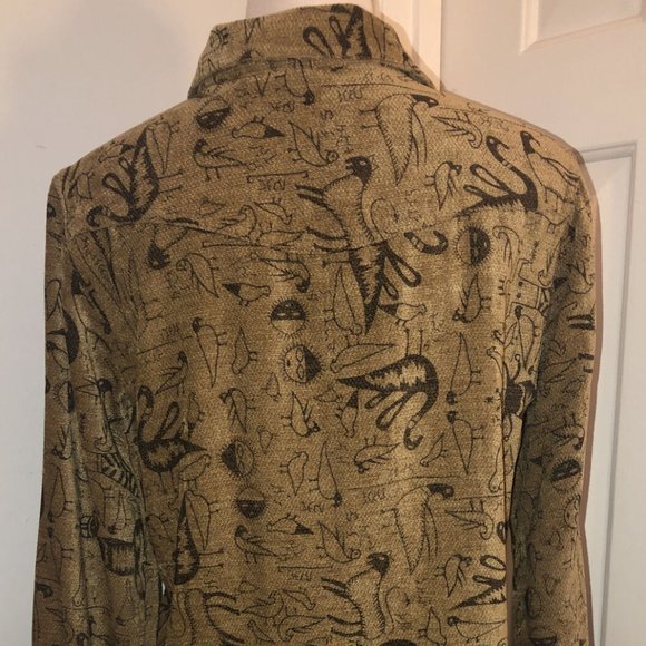 CHICOS DESIGN Shacket Jacket Egyptian Hieroglyphics Zip Womens 12 Chicos 2 - Picture 8 of 16